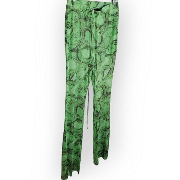 No Vacancy Dolls Kill Women's Psychedelics Mesh Flare Pants Green size Large - Picture 3 of 6